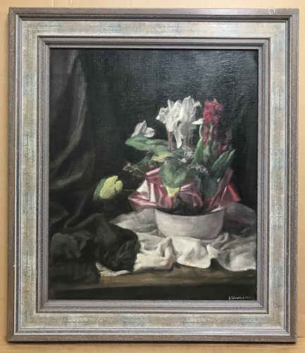 George Weissbort 1928-2013. Oil on canvas laid to board. “Still life of Flowers”. Signed lower right