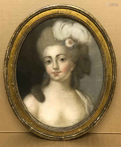 18th Century “Portrait of a Lady”. Pastel. Measures 31cm x 39cm.