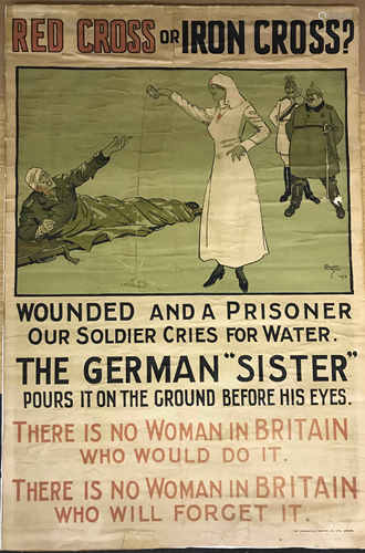 WWI POSTER RED CROSS OR IRON CROSS - DAVID WILSON W.F.B THE DANGERFIELD PRINTING CO., LTD., LONDON.