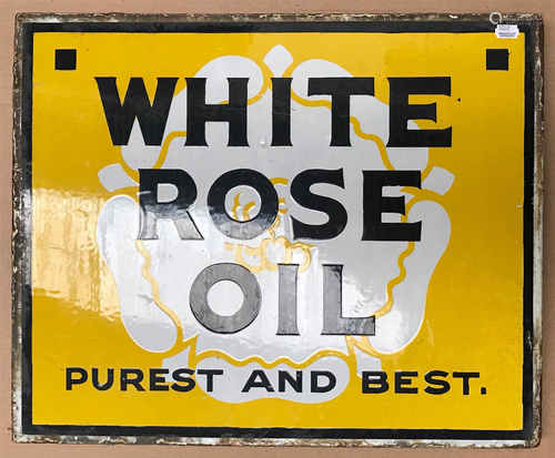 WHITE ROSE OIL ENAMEL SIGN