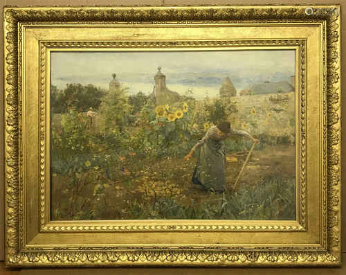 LIONEL PERCY SMYTHE THE GARDEN, CHATEAU HONVAULT, 1898 OIL ON CANVAS