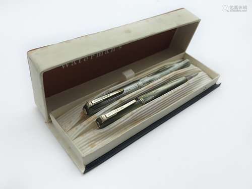 WATERMAN'S PEN SET PLUS ONE INCLUDING 14K GOLD NIB