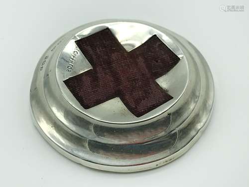 RED CROSS HALLMARKED SILVER PIN CUSHION