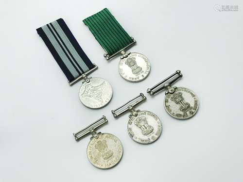 FIVE MILITARY MEDALS OF INDIA