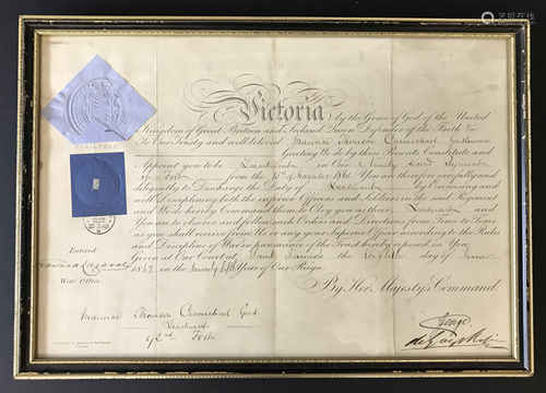 MILITARY ORDERS DOCUMENT FRAMED