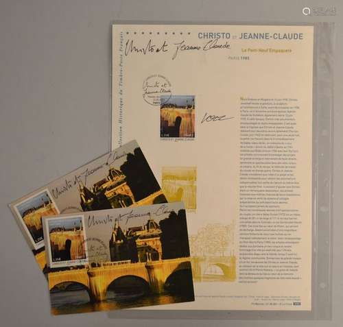 CHRISTO & JEANNE CLAUDE \n3 cartes postales timbrée…