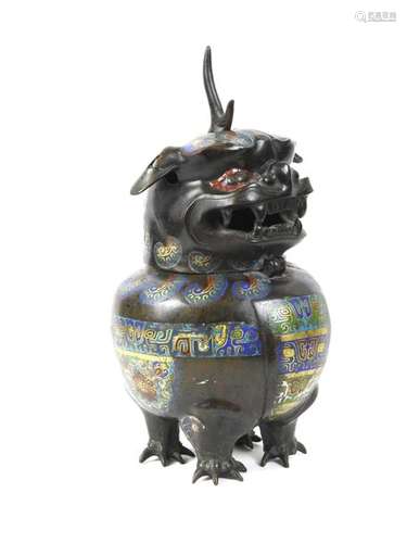 Chine \nAnimal fantastique en bronze cloisonné à dé…