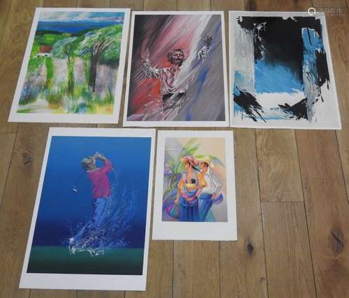 Lot de 5 lithographies dont spécimen par Hans Gunt…