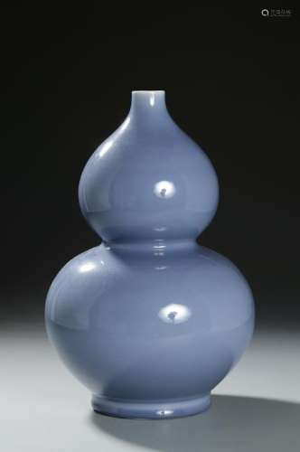 Chinese Blue-Glazed Double-Gourd Vase