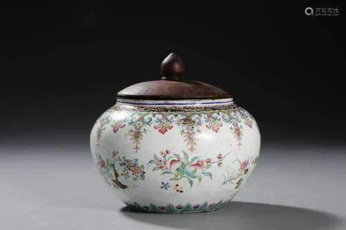 Chinese Enamel Bronze Jar and Cover