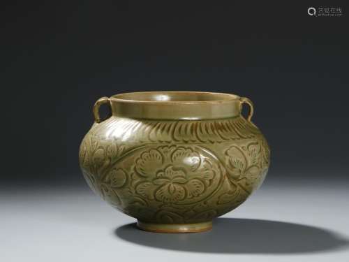 Chinese Carved Yaozhou Celadon Jar