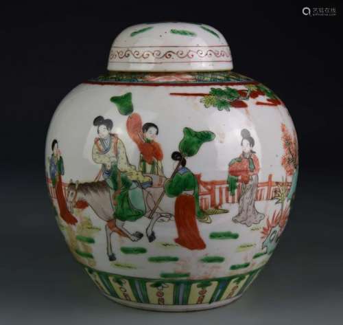 Chinese Famille Verte Ginger Jar