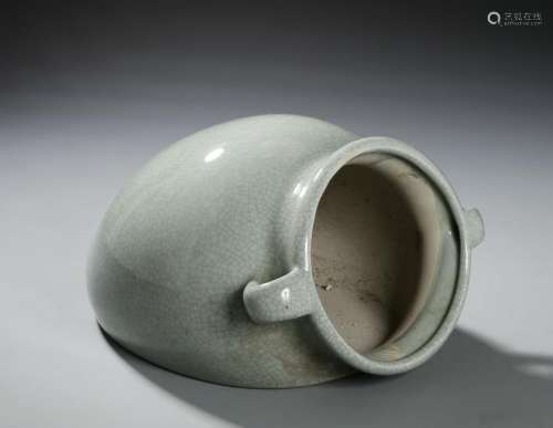 Chinese Crackle Celadon Glazed Wall Vase
