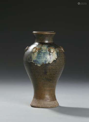 Chinese Flambe Glazed Baluster Vase