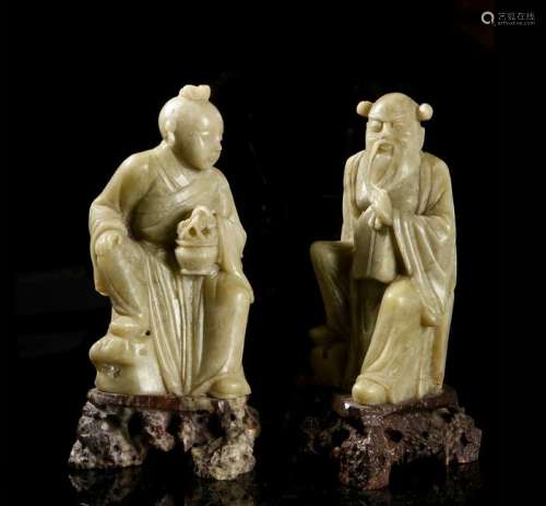 Two Chinese Soapstone Figures