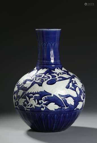 Chinese Blue and White Bottle Vase