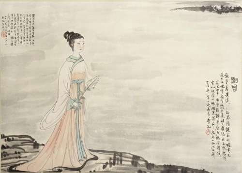 Chinese Scroll Painting of a Lady