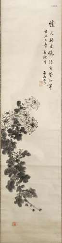 Chinese Scroll Painting of Chrysanthemum