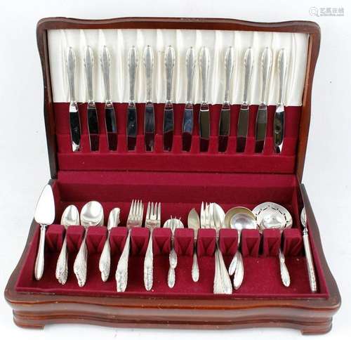 86PC GORHAM STERLING SILVER LYRIC FLATWARE SET