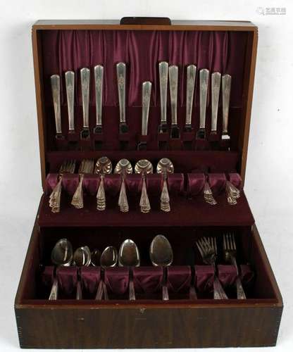 99 PIECE SILVER PLATED FLATWARE SET IN CASE