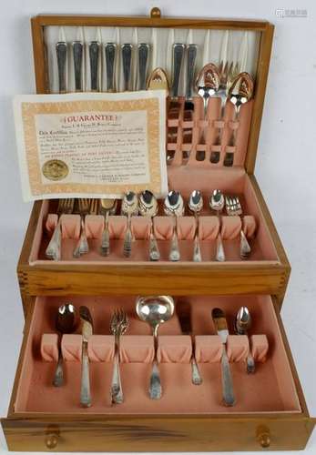 79 PIECE SILVER PLATED FLATWARE SET IN CASE