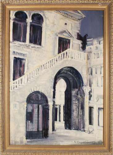 ANDREINA CREPET GUAZZO VENETIAN SCENE OIL PAINTING