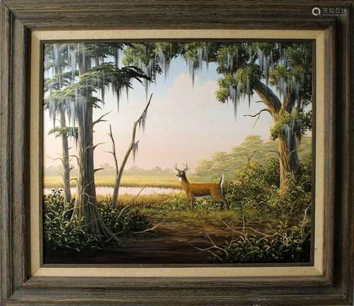 BEN ESSENBERG FLORIDA ARTIST DEER SCENE