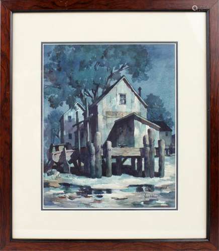 JOHN CUTHBERT HARE CAPE COD HOME WATERCOLOR