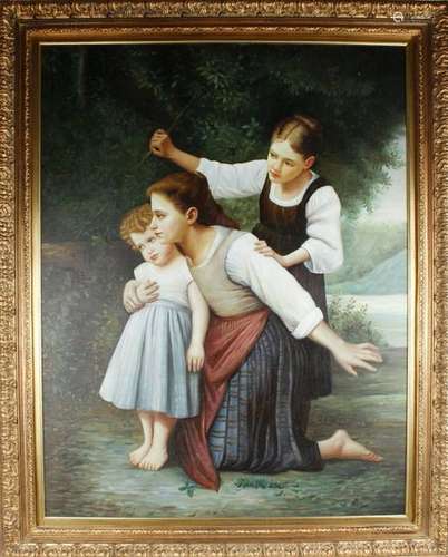 19TH CENTURY ACRYLIC PAINTING ARTIST UNLISTED