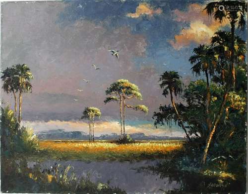 HAROLD NEWTON FLORIDA HIGHWAYMEN WETLAND SCENE