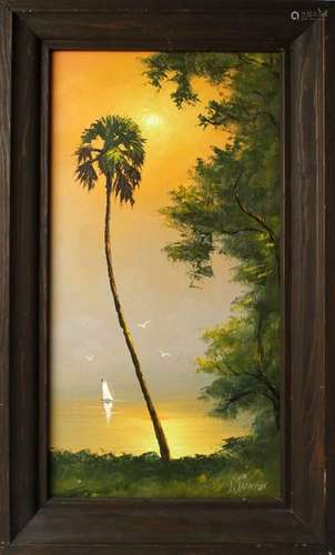 LEMUEL NEWTON FLORIDA HIGHWAYMEN SAILBOAT SUNRISE