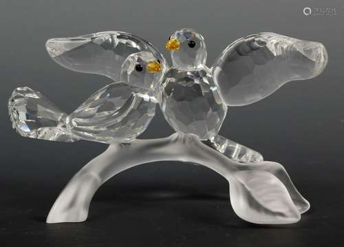 SWAROVSKI CRYSTAL COLLECTION FIGURINE-TURTLE DOVES