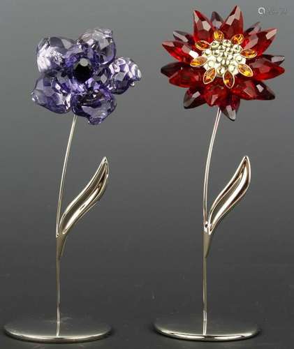 SWAROVSKI CRYSTAL COLLECTION FLOWER FIGURINES - 2