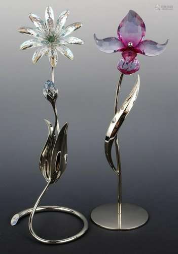 SWAROVSKI CRYSTAL COLLECTION FLOWERS - LOT OF 2