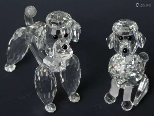 SWAROVSKI SILVER CRYSTAL - LOT OF 2 POODLES