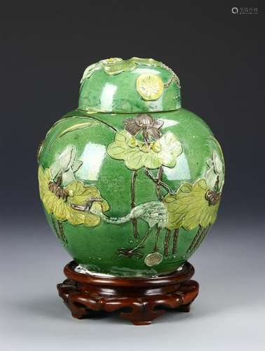 Chinese Fahua Jar With Base