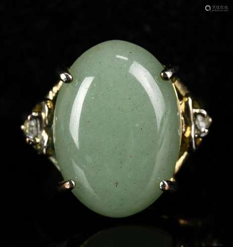 Gold Plated Jade Ring