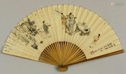 Chinese Fan Painting, Attributed to Wu Qing Lu