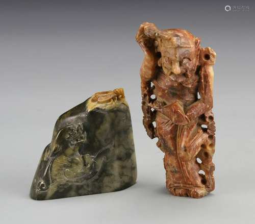 Two Chinese Shoushan Stone Art Crafts