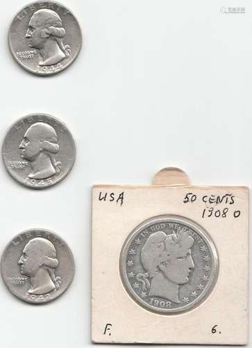 Four U.S. Silver Coins