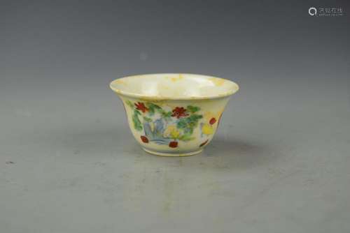 Chinese Doucai Rooster Cup