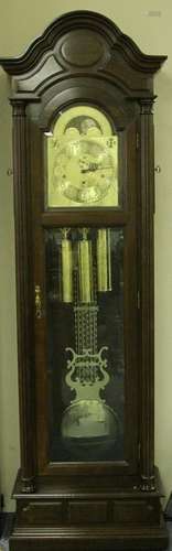 German Mahogany Tall Case Clock