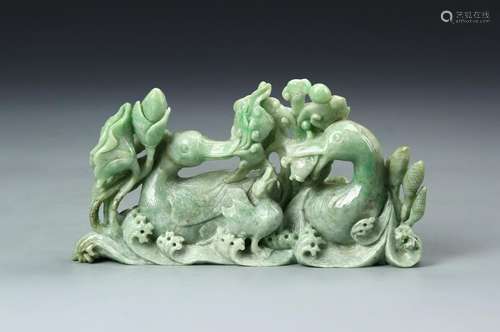 Chinese Jadeite Duck Boulder