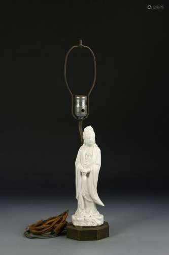 Chinese Blanc de Chine Guanyin Lamp