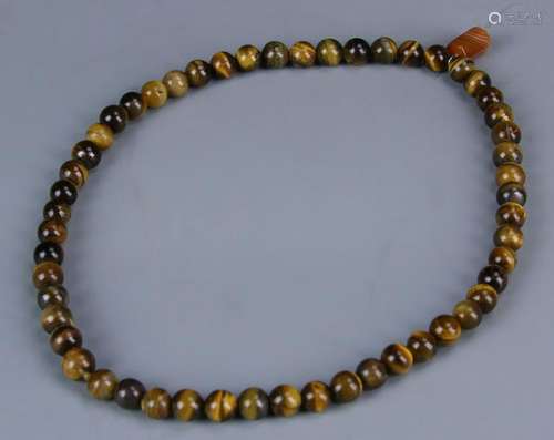 Chinese Tiger-Eye Stone Necklace