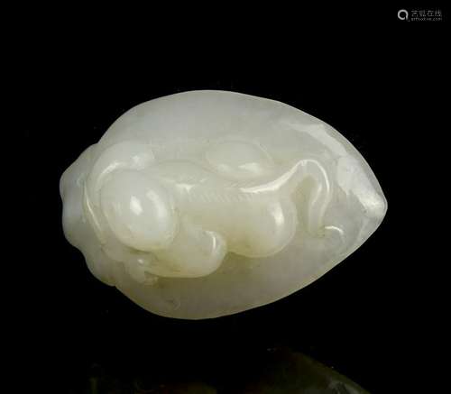 Chinese White Jade Cu Cu Bird Pendent