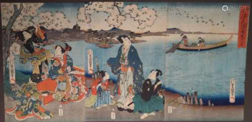 JapaneseWoodblockPrintsKunisada,Utagawa1786-1865Genjie(triptych,dated1864)[...]