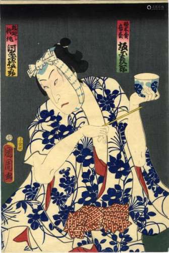 JapaneseWoodblockPrintsKunichika,Toyohara1835-1900Kabukie(Oban,dated1863)-[...]