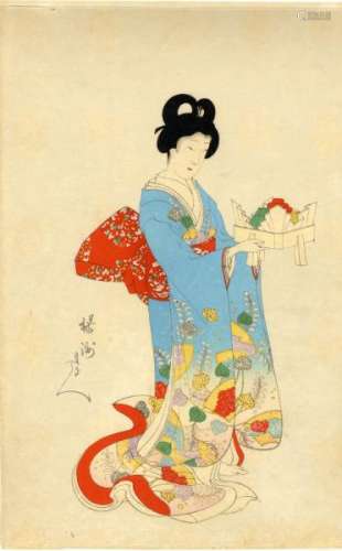 JapaneseWoodblockPrintsChikanobu,Toyohara1838-1912Bijinga(Obanfroma[...]