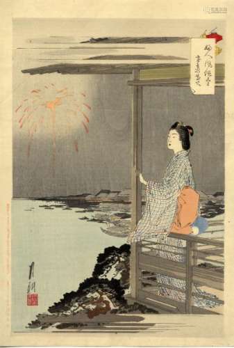 JapaneseWoodblockPrintsGekko,Ogata1859-1920Bijinga(Oban,dated1891)-From[...]